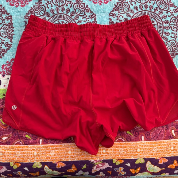 lululemon athletica “Hotty Hot” Dark Red 4” shorts - Picture 5 of 5
